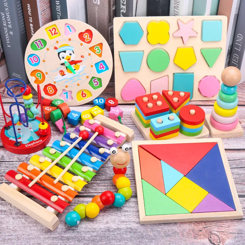 Houten Montessori Educatief Speelgoed voor Baby's