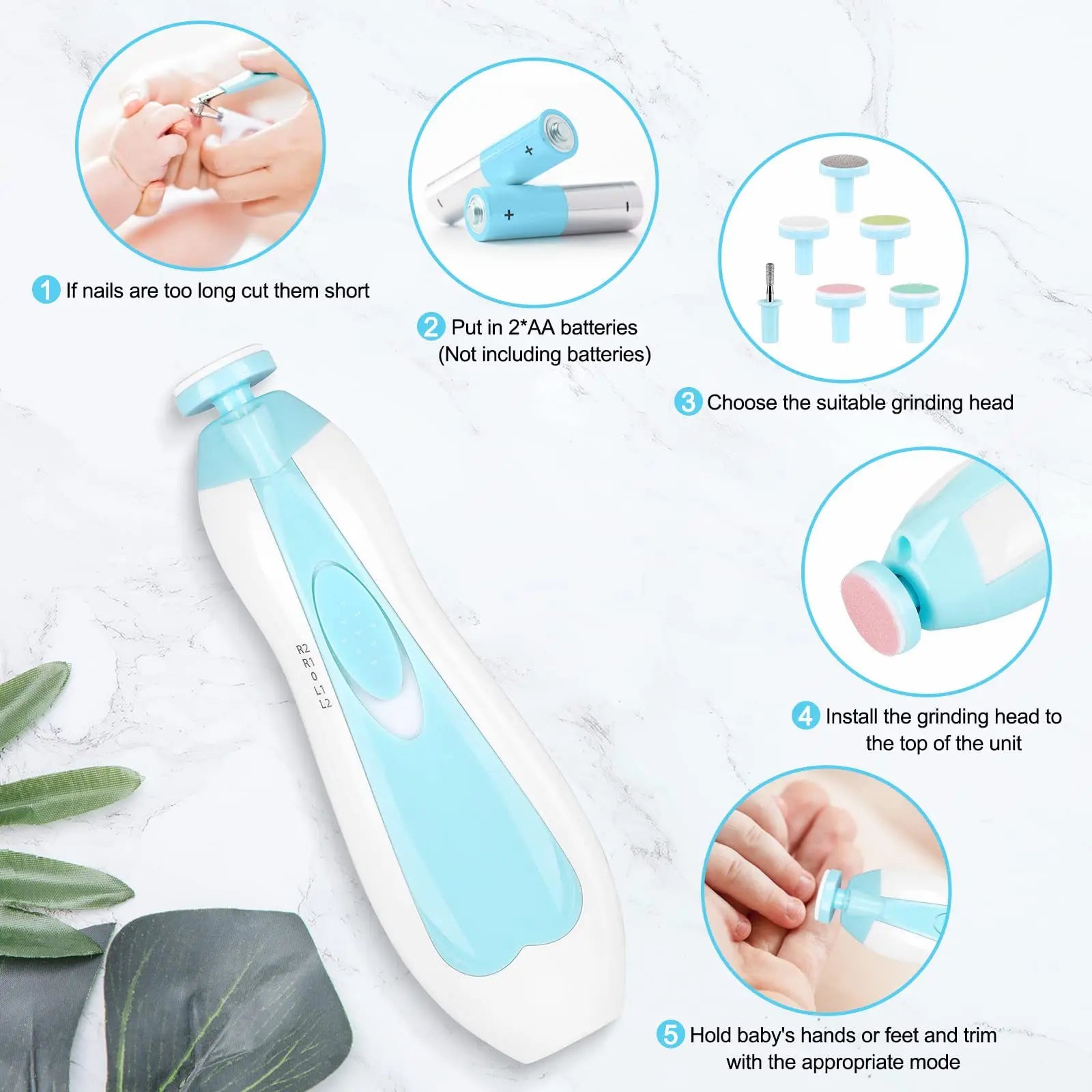 Multifunctionele Elektrische Nageltrimmer voor Baby's