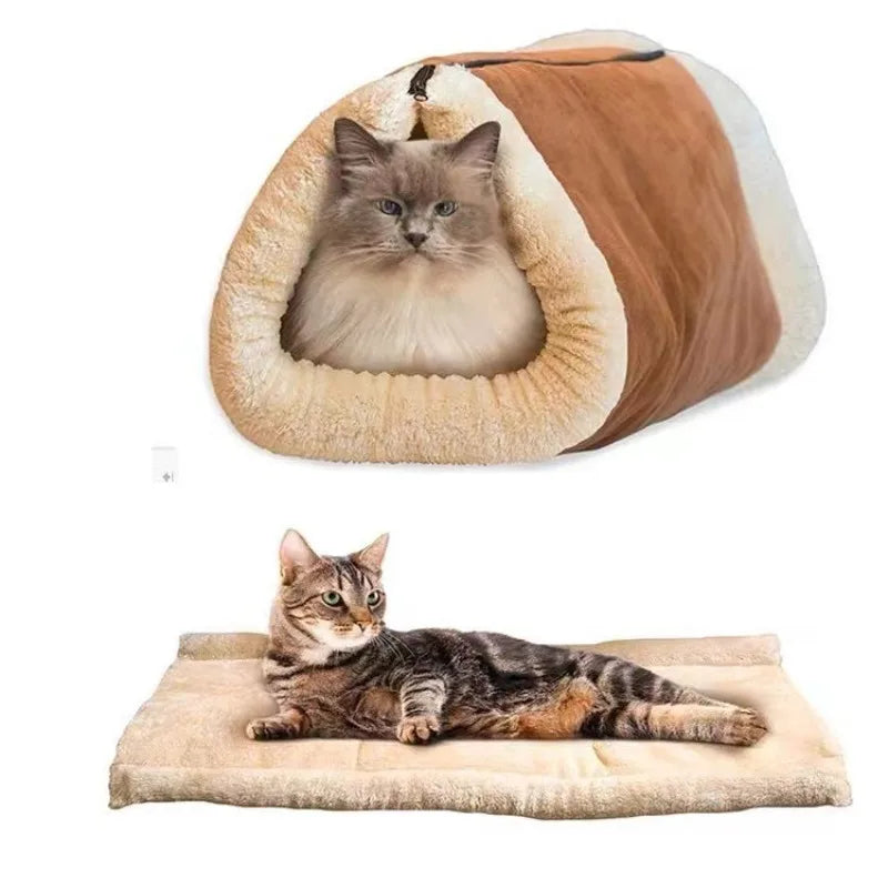 Schattige Kat Slaapzak – Warm & Zacht Huisdier bed voor Kleine Katten & Honden, Wasbare Katten mat" 🐱💖