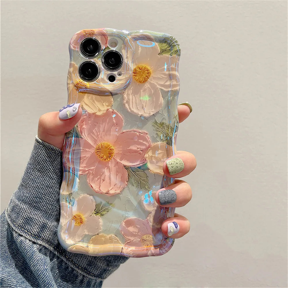 Ottwn Bloemen Schokbestendig iPhone Hoesje 🌸📱 – Bescherm je iPhone met Elegante Bloemen en Volledige Bescherming 🛡️